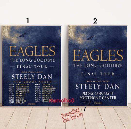 Discover Custom Eagles Steely Dan Tour 2024 Poster