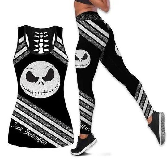 The Nightmare Before Christmas Jack Skellington Disney Hollow Tank Top Legging Set, Disney Hollow Tank Top, Disney Leggings