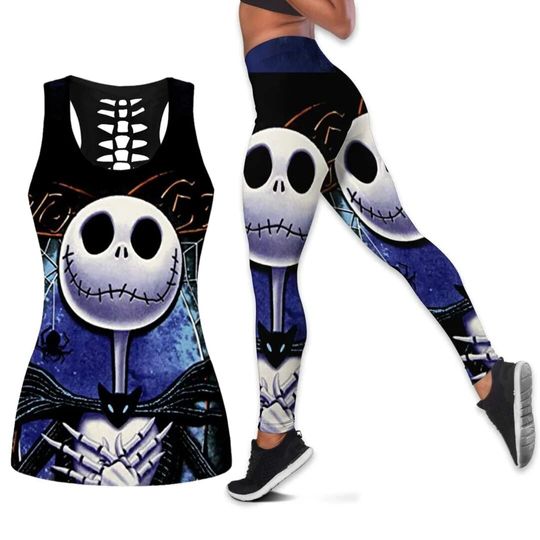 The Nightmare Before Christmas Jack Skellington Disney Hollow Tank Top Legging Set, Disney Hollow Tank Top, Disney Leggings