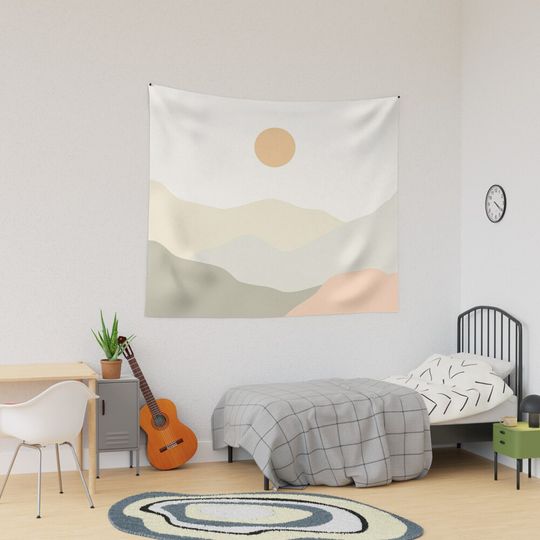 Discover Minimalist Landscape Mountains Tapestry