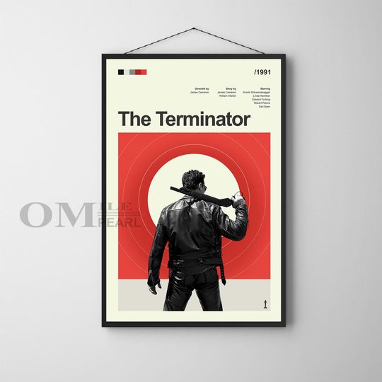 The Terminator Movie Poster, Retro Movie Print, Vintage Movie Posters