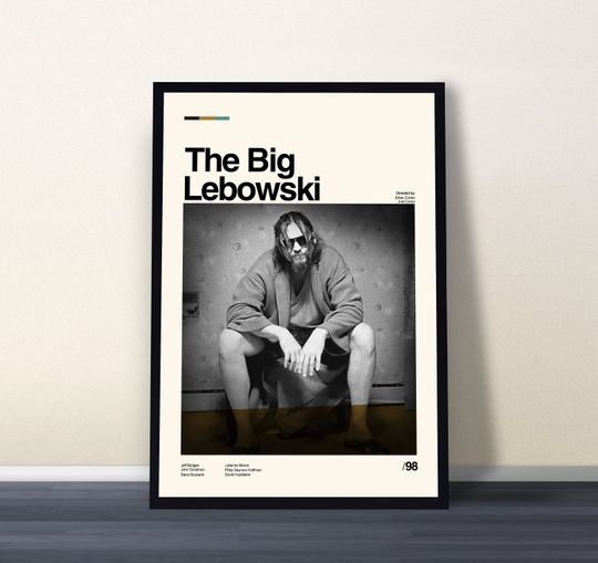 The Big Lebowski Movie Poster, Coen Brothers, Minimalist Art