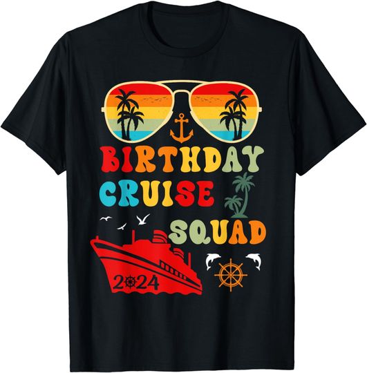 Discover Birthday Cruise Squad 2024, Holiday, Summer Nautical Attire T-Shirt