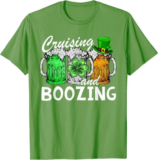 Discover Funny St Patricks Day Cruise Shirt Cruising Boozing Drinking T-Shirt
