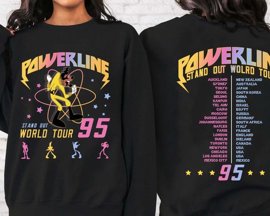 Disney Powerline Stand Out World Tour 95 Retro Shirt, Vintage Disney A Goofy Movie Shirt