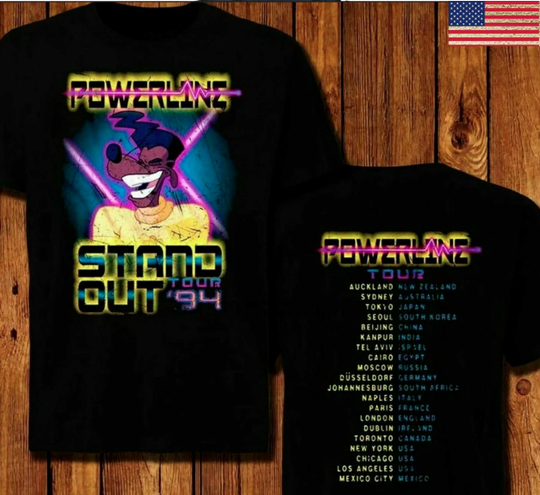 Vintage Powerline Stand Out World Tour '94 Goofy T Shirt