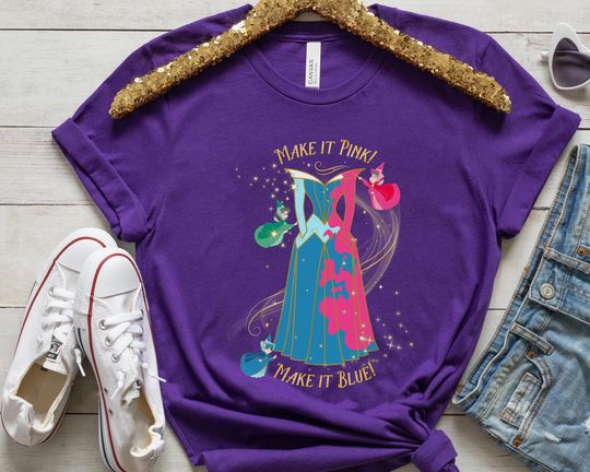 Discover Sleeping Beauty Fairy Make It Pink & Blue Shirt, Disney Aurora Princess Shirt
