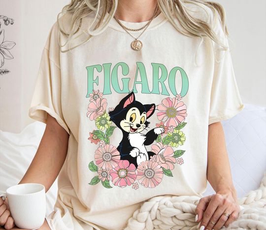 Discover Figaro Cat Floral Retro Shirt