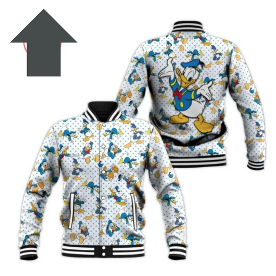 Disney Daisy Duck Baseball Jacket, Daisy Duck Streetwear Baseball Jacket