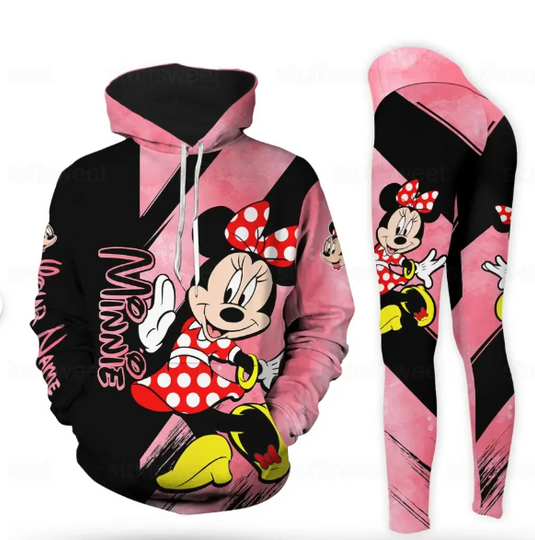 Custom Name Cute Minnie Hoodie Legging Sets