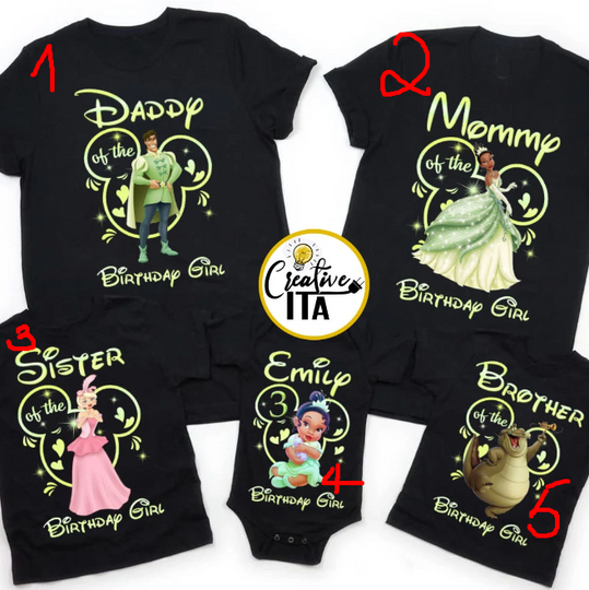 Personalized Disney Princess Tiana Birthday Shirt, The Princess And The Frog Family Birthday Party