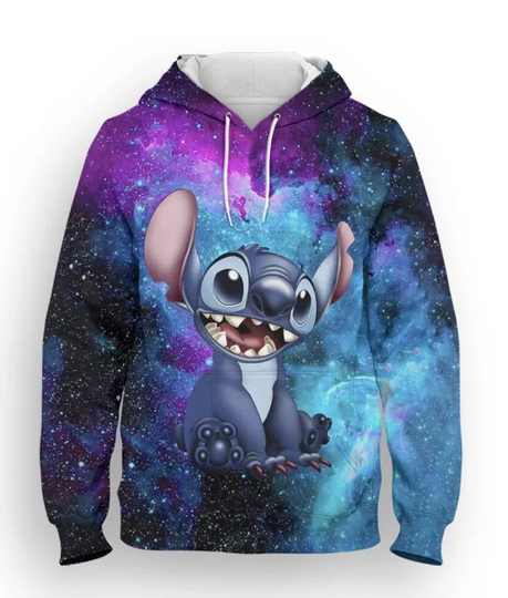 Discover Disney Stitch Hoodies Cartoon Anime 3D Hoodies