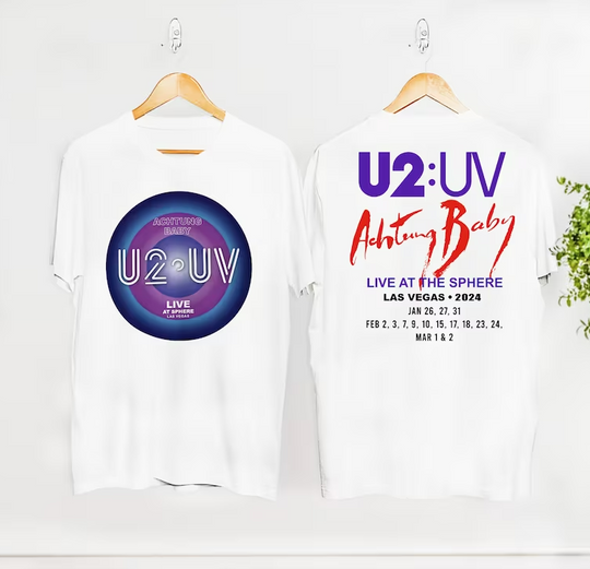 U2:UV Achtung Baby Live At Sphere Tour 2024 Shirt, Classic Rock U2 Shirt
