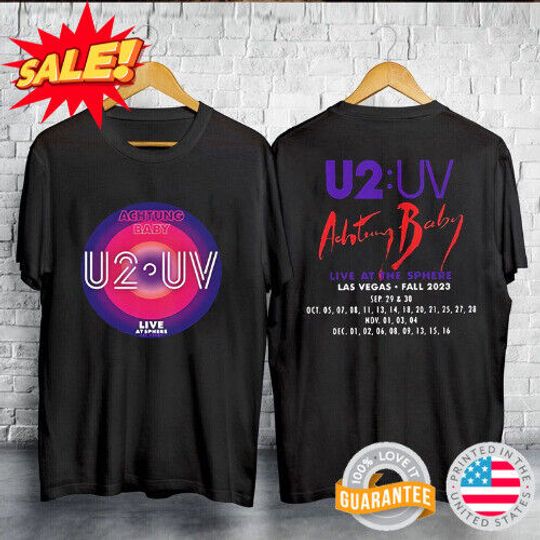 U2 Achtung Baby Live At Sphere Las Vegas Fall 2023 Concert T-Shirt