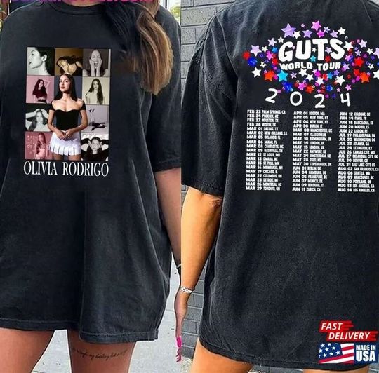 Discover Vintage Olivia Guts Tour 2024 Shirt, Olivia New Album Guts Shirt