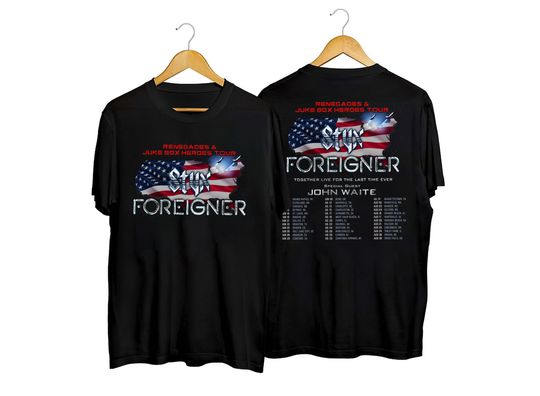 Discover Foreigner 2024 Tour Shirt, Foreigner and Styxs Tour 2024  tee