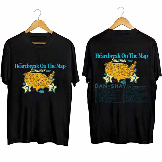 Discover Dan And Shay Tour Heartbreak On The Map 2024 2Sided Shirt