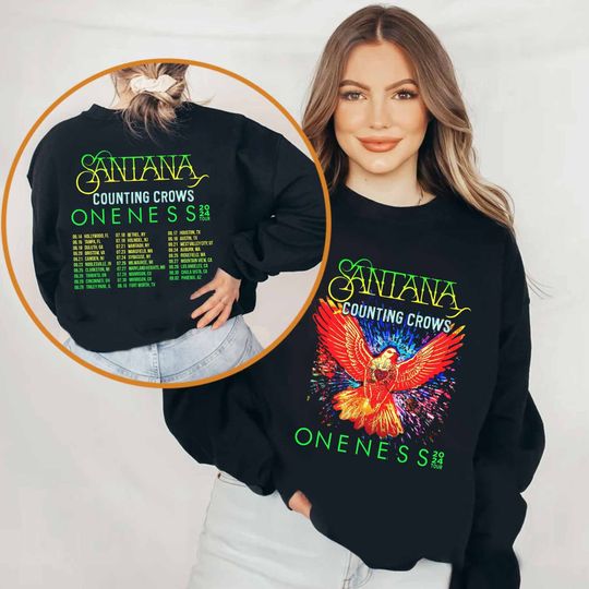 Discover Carlos Santana and Counting Crows Shirt, The Oneness Tour 2024 Sweatshirt