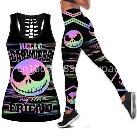 The Nightmare Before Christmas Jack Skellington Disney Hollow Tank Top Legging Set, Disney Hollow Tank Top, Disney Leggings
