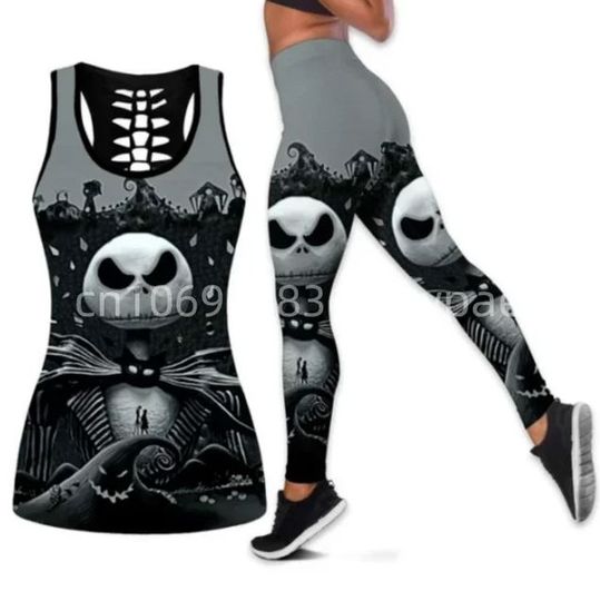 The Nightmare Before Christmas Jack Skellington Disney Hollow Tank Top Legging Set, Disney Hollow Tank Top, Disney Leggings
