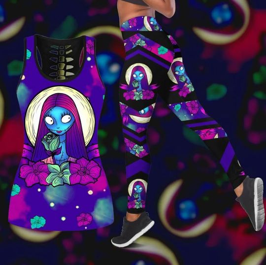 The Nightmare Before Christmas Sally Disney Hollow Tank Top Legging Set, Disney Hollow Tank Top, Disney Leggings