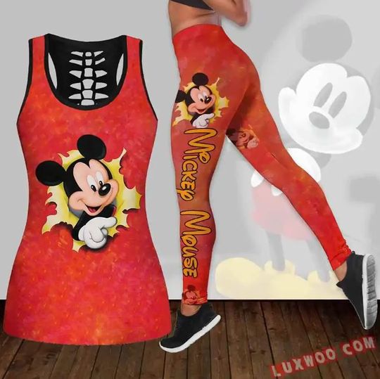 Discover Mickey Mouse Disney Hollow Tank Top Legging Set, Disney Hollow Tank Top, Disney Leggings