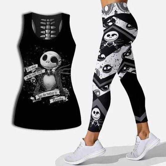 The Nightmare Before Christmas Jack Skellington Disney Hollow Tank Top Legging Set, Disney Hollow Tank Top, Disney Leggings
