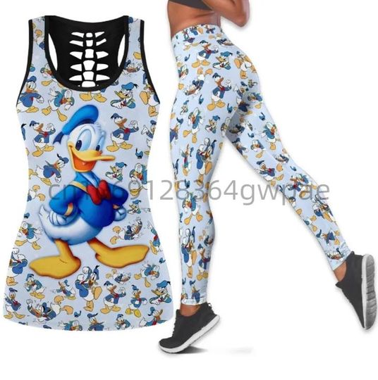 Discover Donal Duck Disney Hollow Tank Top Legging Set, Disney Hollow Tank Top, Disney Leggings