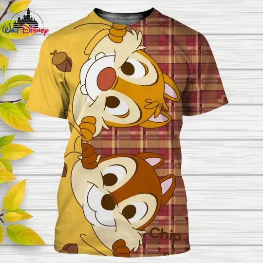 Discover 2024 Summer Chip 'n' Dale Cartoon Disney T Shirt 3D Print