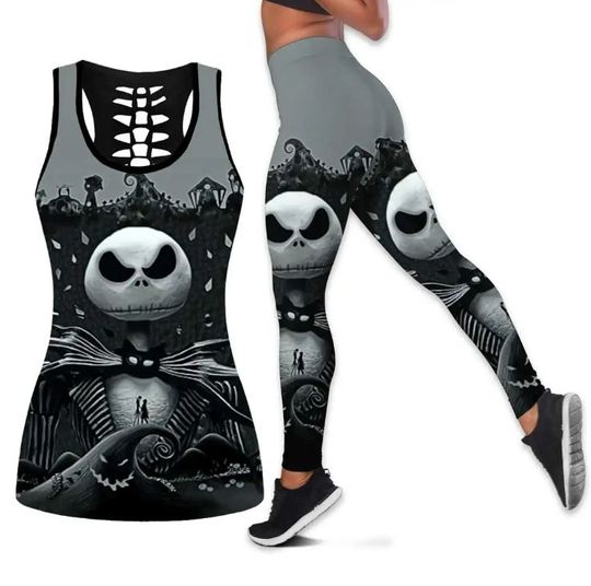 The Nightmare Before Christmas Jack Skellington Disney Hollow Tank Top Legging Set, Disney Hollow Tank Top, Disney Leggings