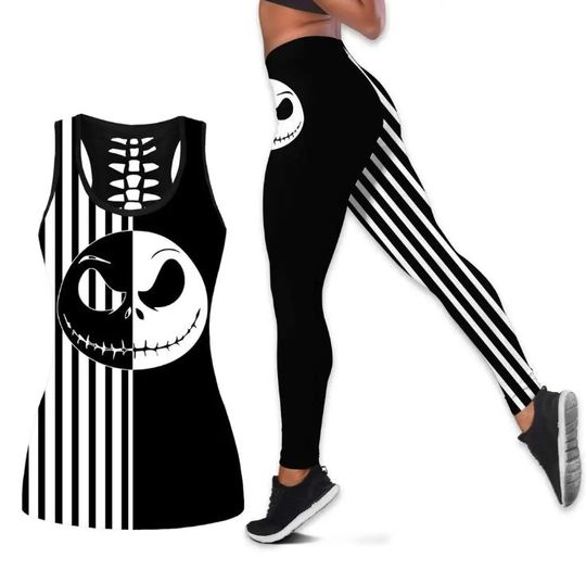 The Nightmare Before Christmas Jack Skellington Disney Hollow Tank Top Legging Set, Disney Hollow Tank Top, Disney Leggings