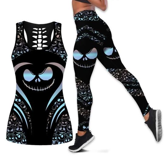 The Nightmare Before Christmas Jack Skellington Disney Hollow Tank Top Legging Set, Disney Hollow Tank Top, Disney Leggings