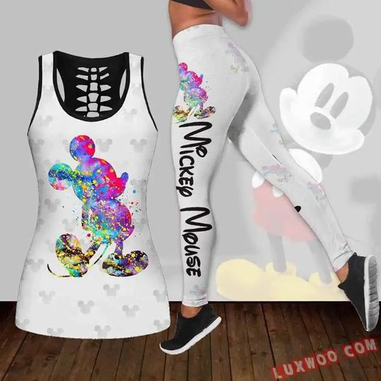 Discover Mickey Mouse Disney Hollow Tank Top Legging Set, Disney Hollow Tank Top, Disney Leggings