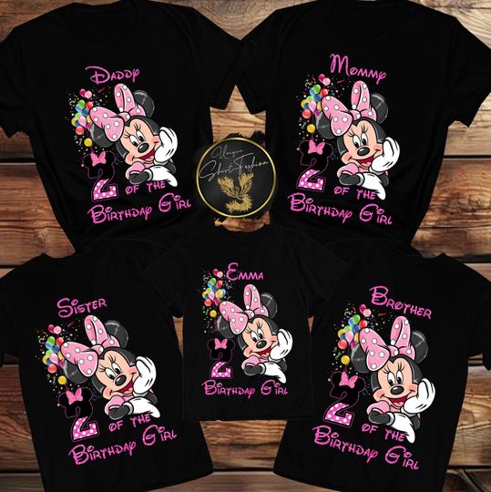 Minnie Mouse Birthday shirts, Disney Family Birthday Party