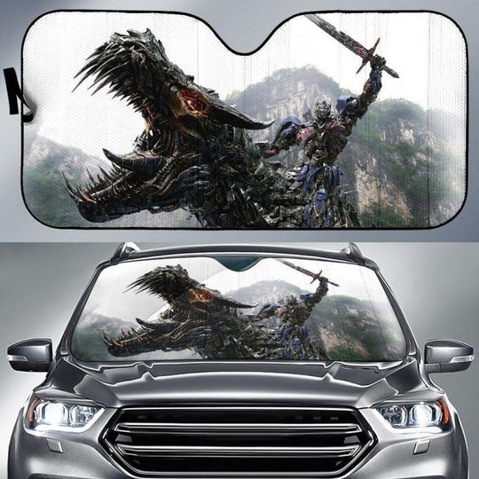 Optimus Prime Ride Trex Transformers Car Sun Shade
