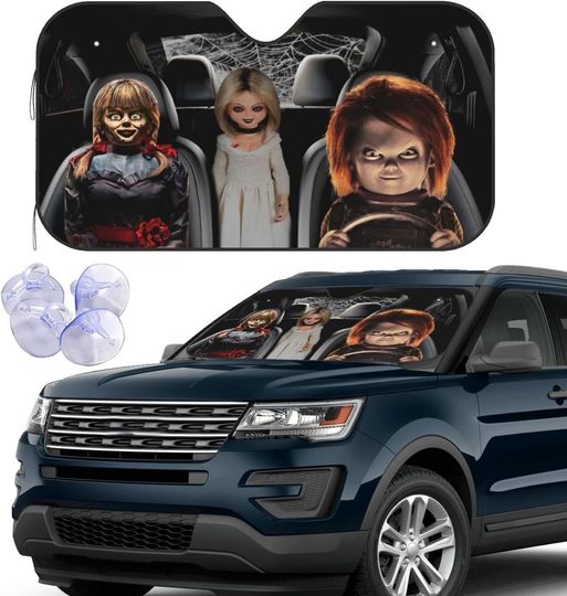 Chucky And His Bride Horror Movie Halloween Car Sun Shade