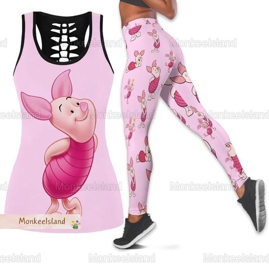 Piglet Winnie The Pooh Tank Top, Disney Piglet Leggings, Winnie The Pooh Women Tank Top, Cute Piglet Gym Tank Top