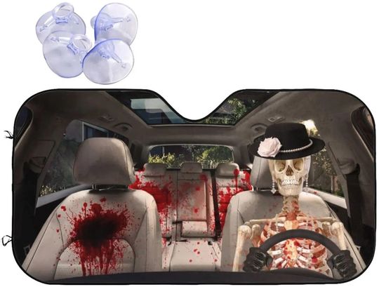 Discover Funny Skeleton Car Windshield Sunshade