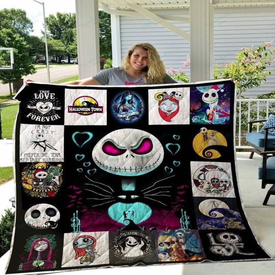 The Nightmare Before Christmas Jack Skellington And Sally Disney Fleece Blanket