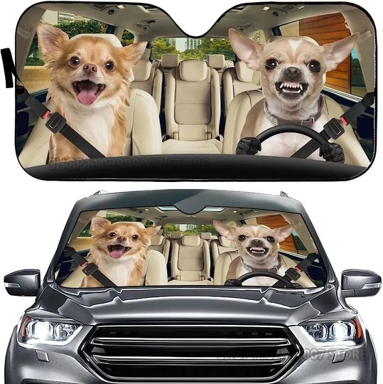 Chihuahua Auto Sun Shade Car Windshield Window Cover Cute Chihuahua Dog