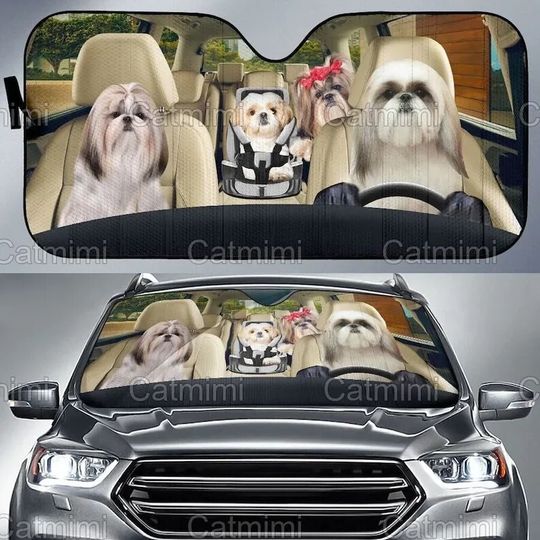 Shih Tzu Dog Sun Shade, Auto Sun Shade, Shih Tzu Car Decoration