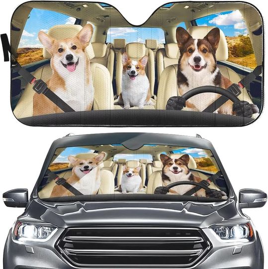Discover Dog Auto Windshield Sun Shade Cute Funny Windshield Sun Shade