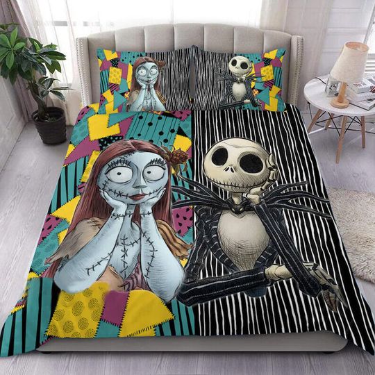 Jack Skellington And Sally Forever Together Nightmare Couple Disney Bedding Set
