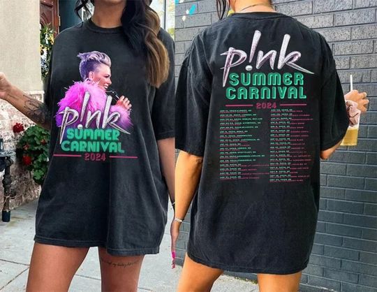 Discover P!nk Shirt, Pink Singer Summer Carnival 2024 Tour Shirt, Pink Fan Lovers Shirt