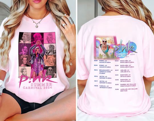 P!nk Summer Carnival Faux Sequin 2 Sides Shirt, P!nk Pink Summer Carnival 2024 Tour