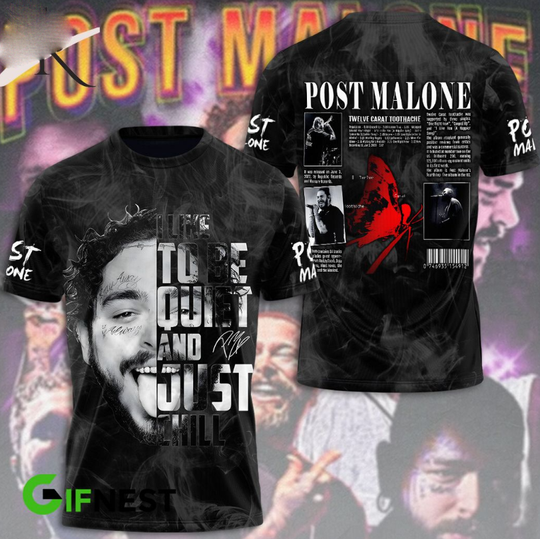 I Like To Be Quiet And Just Chill Post Malone 3D Shirt Unisex Gift