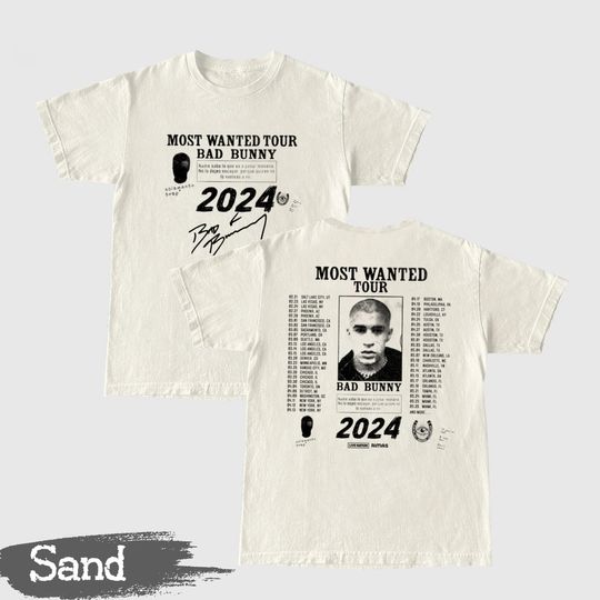 Vintage Bad Bunny Most Wanted Tour 2024 Shirt, Bad Bunny Nadie Sabe Shirt, Rapper Shirt