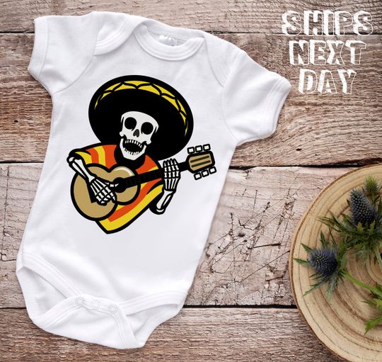 Discover Skull Music Baby Onesie