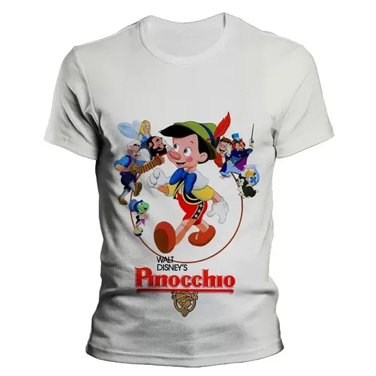 Disney Pinocchio 3D Print T-shirt Men Summer Tshirt