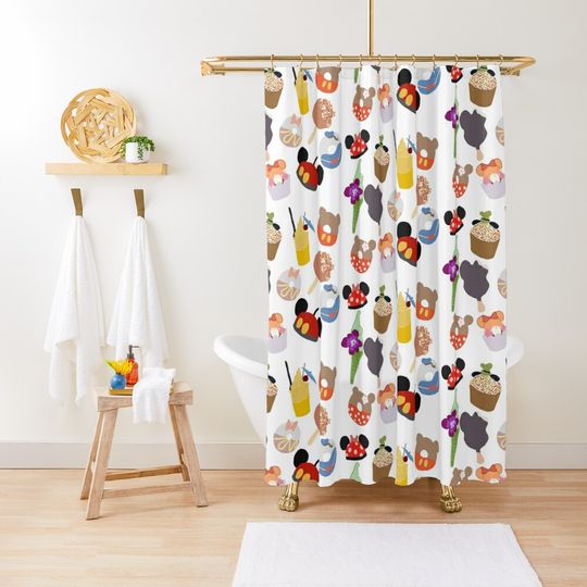 Discover Disney Snack Shower Curtain, Disney Bathroom Decor